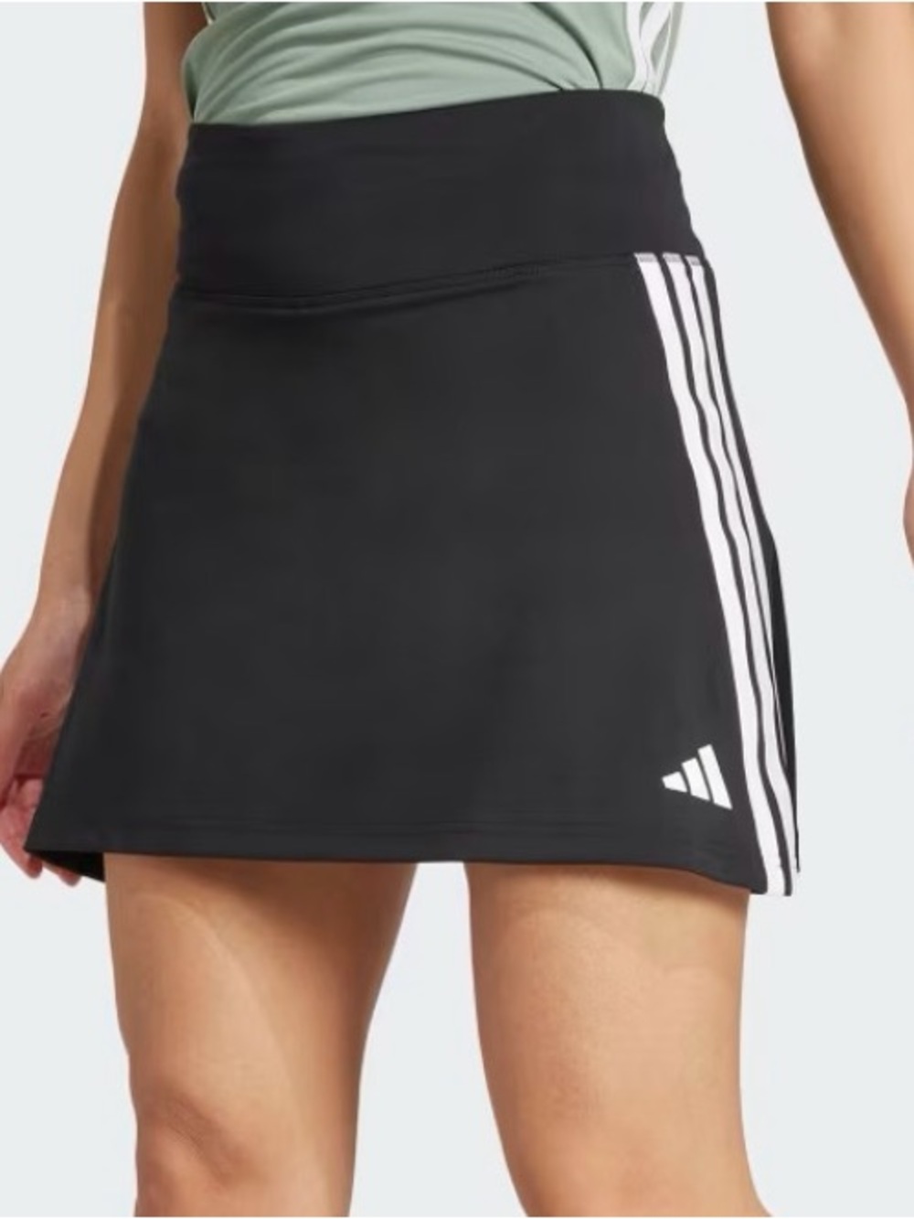 adidas Black Mini Skort with White Side Stripes